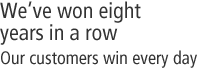We have won eight years in a row
