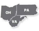 Ohio and Pennsylvania Map thumbnail